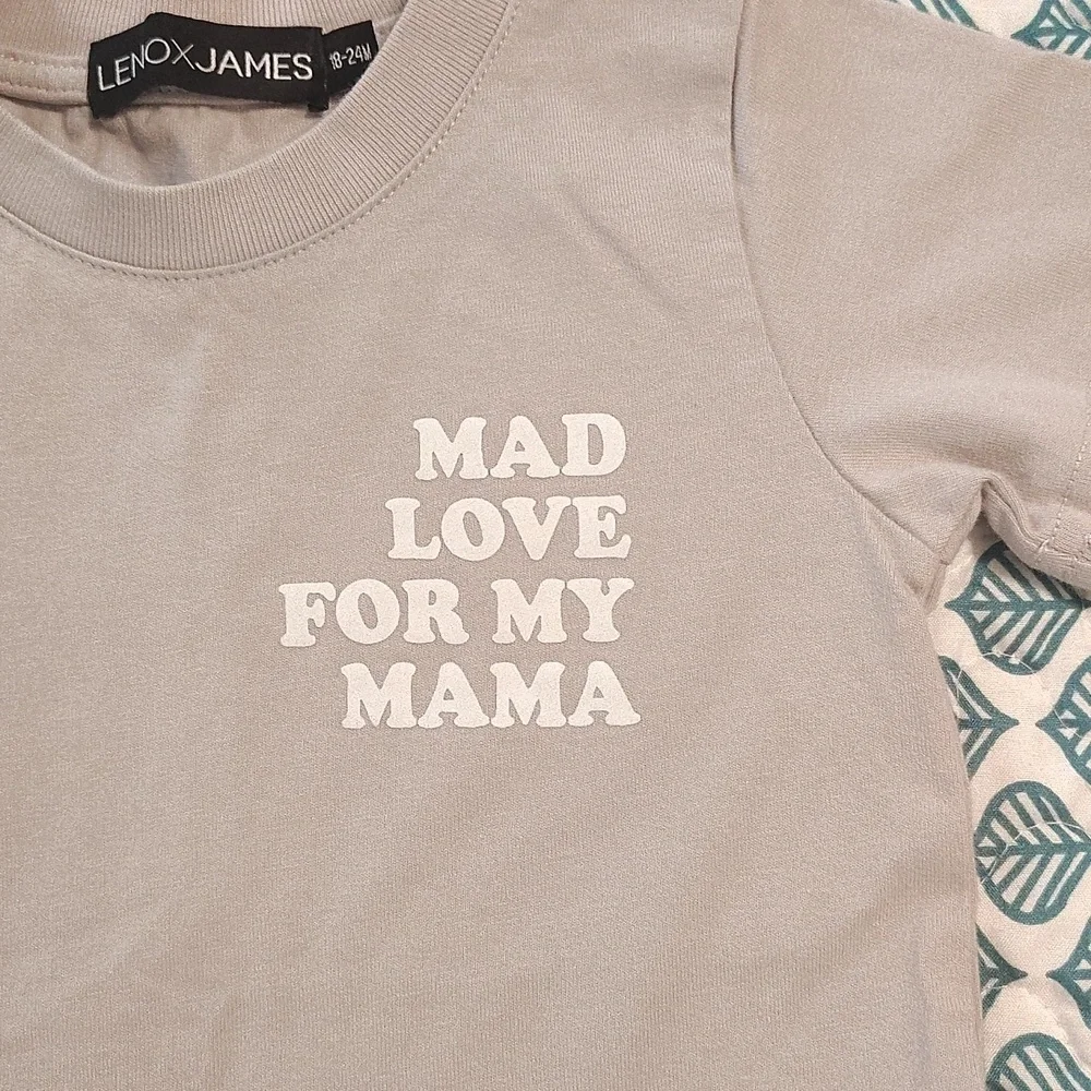 Lenox James Mad Love For My Mama Tee Beige 18 24 Months